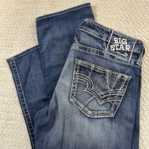 VTG Buckle Big Star Rikki Low Rise Jeans Womens 30 (32x27) Distressed Western